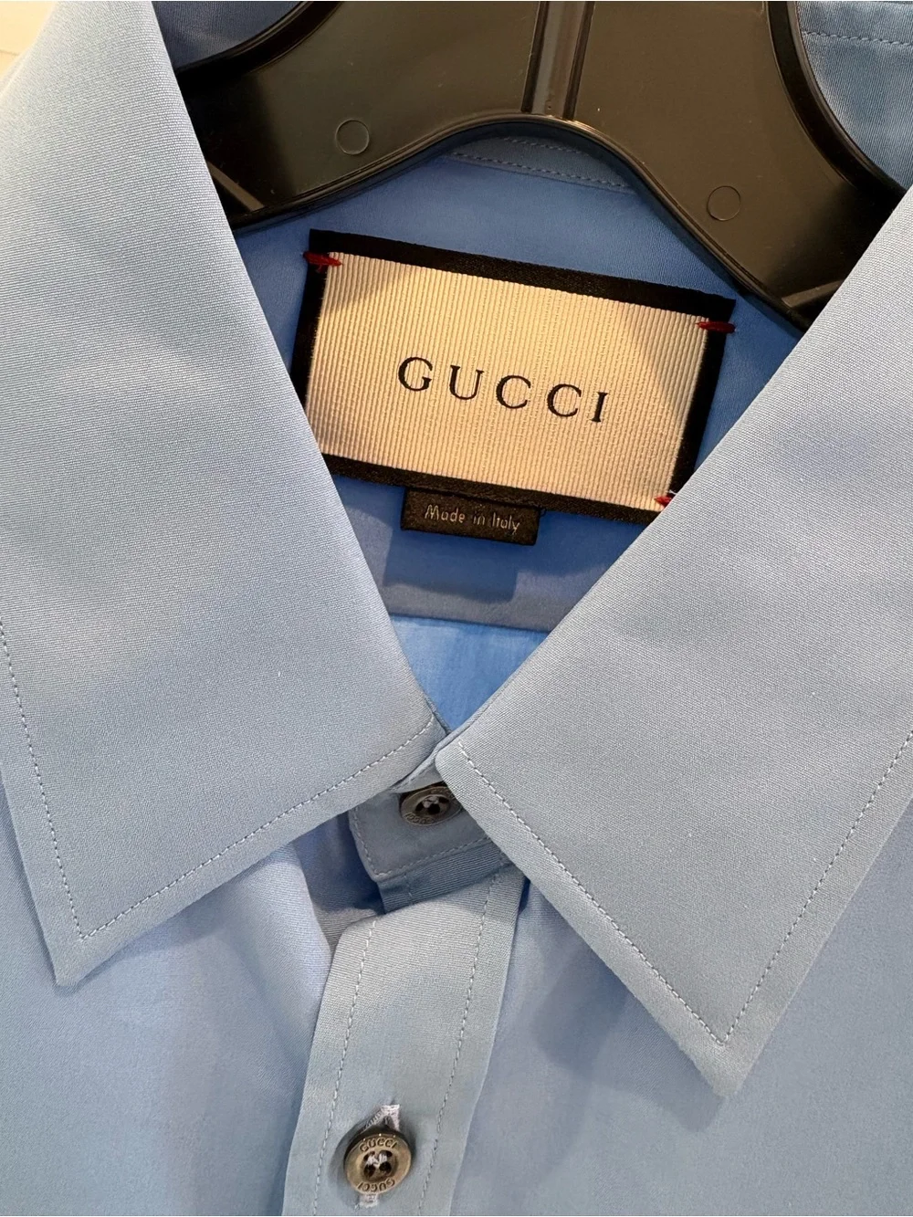 Gucci Sky Blue Long-Sleeve Cotton Dress Shirt